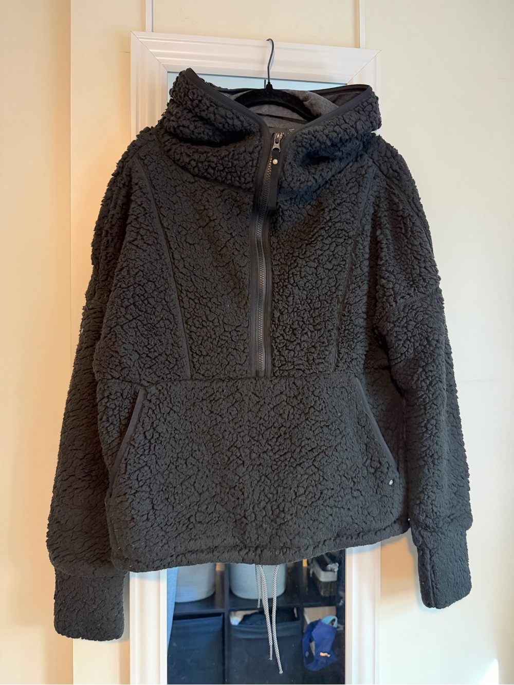 Prana Black Sherpa Half-Zip Hoodie